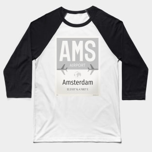 AMS Amsterdam Airport Baseball T-Shirt